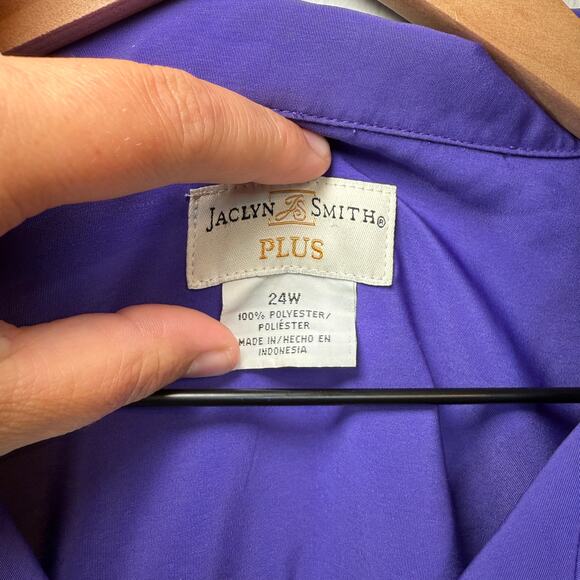 Jaclyn Smith Plus Women's Long Sleeve Button Blouse Purple Size 24W - Picture 4 of 8